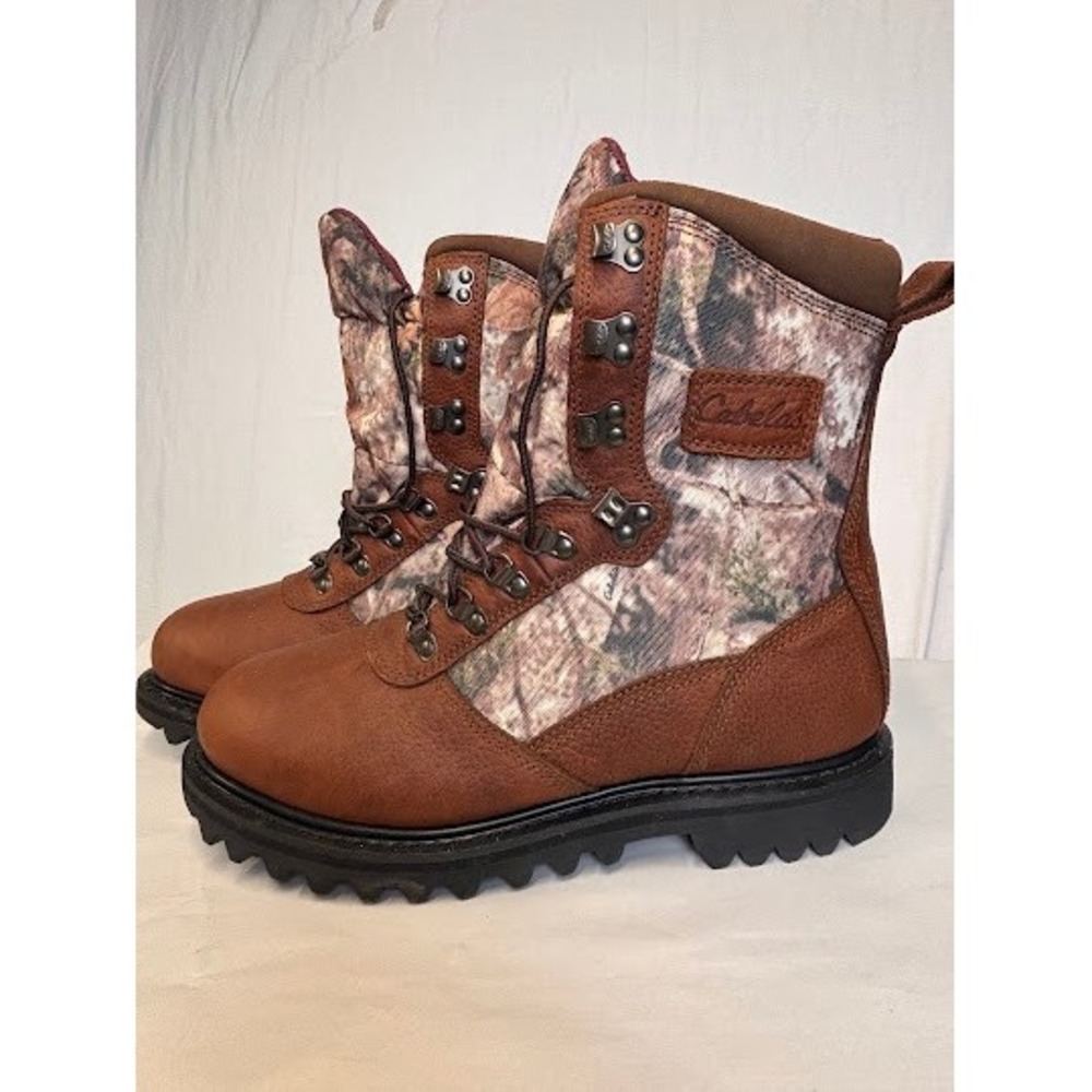 Cabelas 81-3739 Mens 9.5 D Gore-Tex Thinsulate Camo Leather Hunting Boots Brown